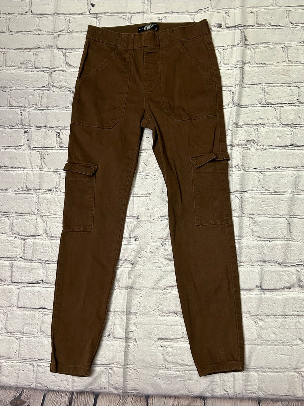 Rewash Women's Brown Skinny Cargo Joggers -Style Pants